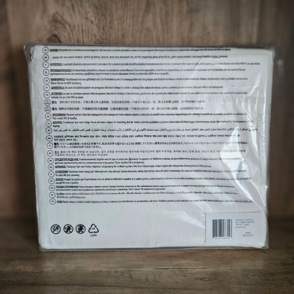 Ralph Lauren Linen Solid Twin Flat Sheet Alabaster White NIB - Picture 2 of 3